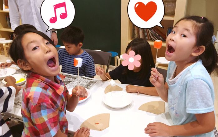 虹色のマシュマロができあがりました!