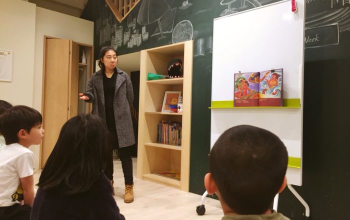 習った文法/センテンスを実際に使ってみる。絵本の1ページを表現してみよう。