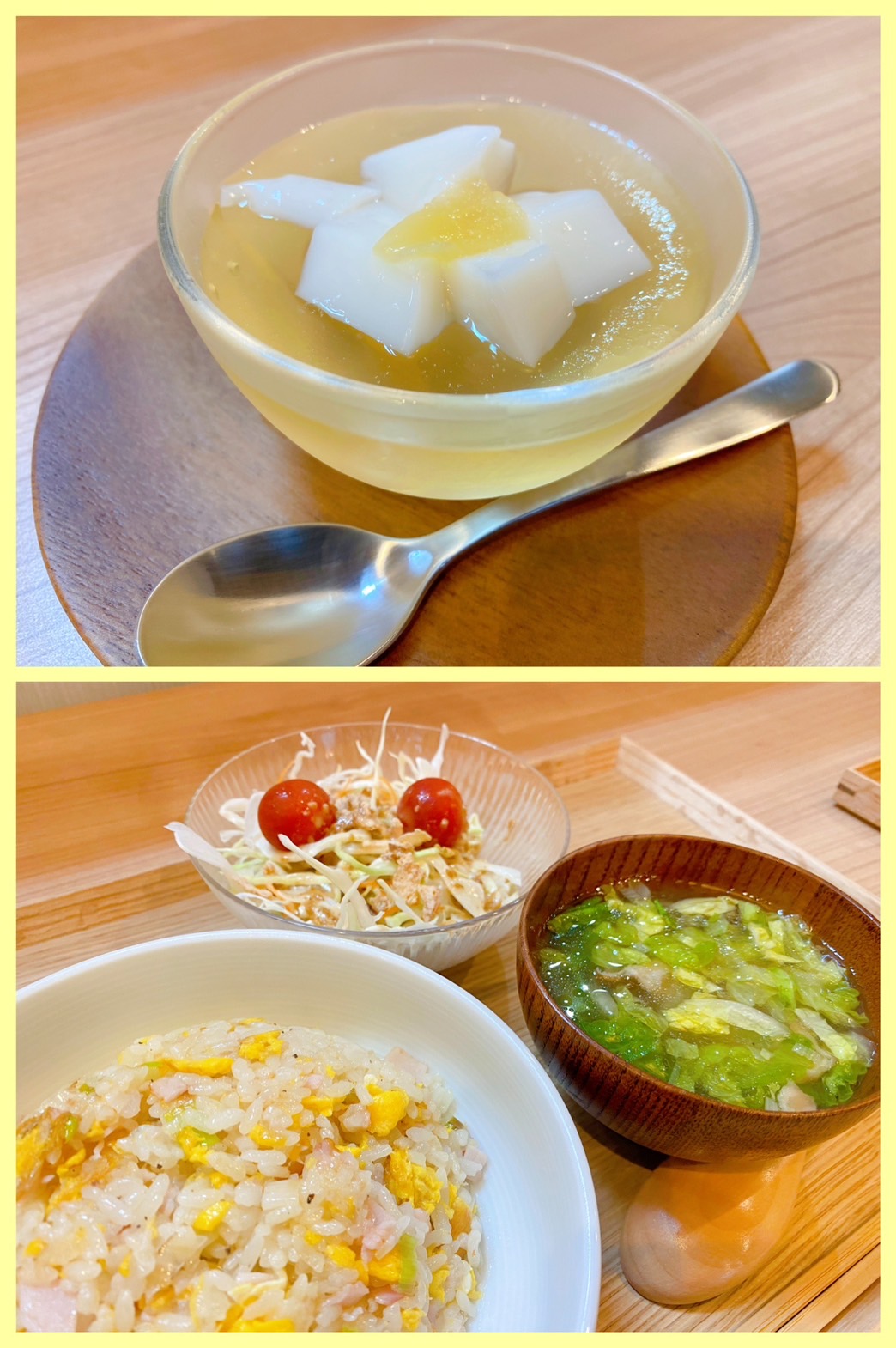 【都筑校】アップルゼリーと卵チャーハン！