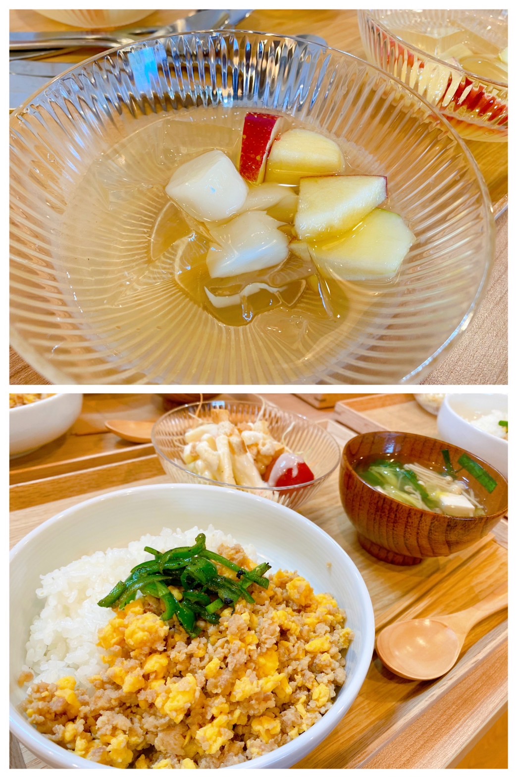 【都筑校】フルーツポンチとそぼろ丼！