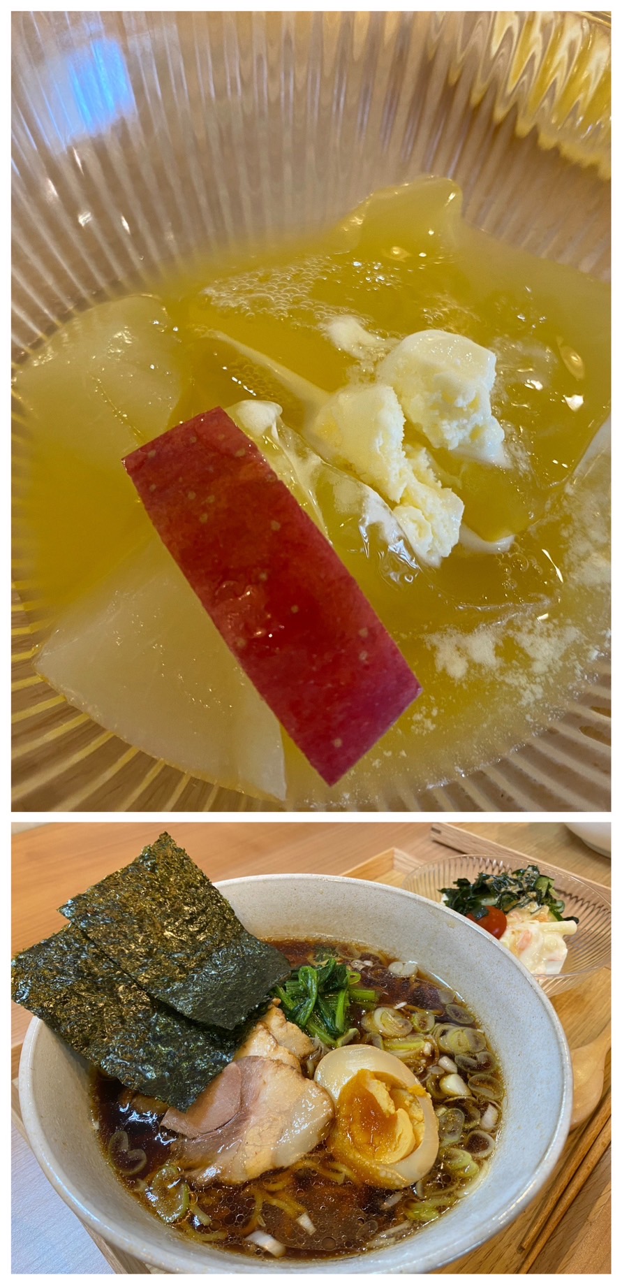 【都筑校】オレンジゼリーと醤油ラーメン