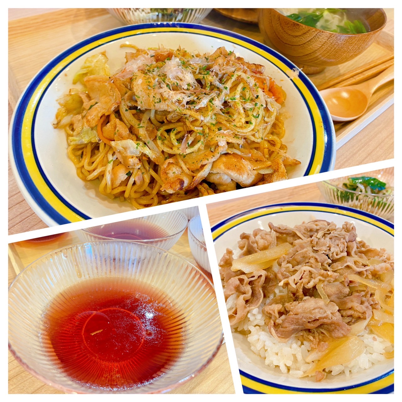 【都筑校】焼きそば、手作りブドウゼリー、牛丼の日