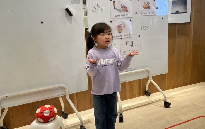 【青葉校】Valentine’s Encounter（バレンタインの出会い）のお話を練習しています！