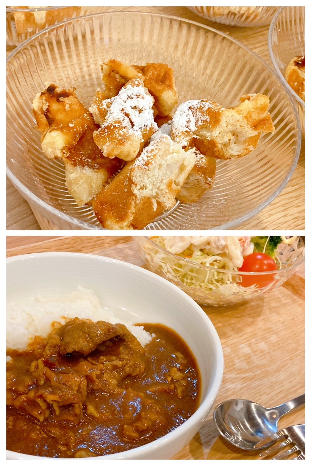 【都筑校】ワッフルに雪が乗ってるね～